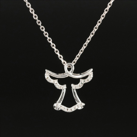 Sterling diamond angel necklace - Picture 1 of 4